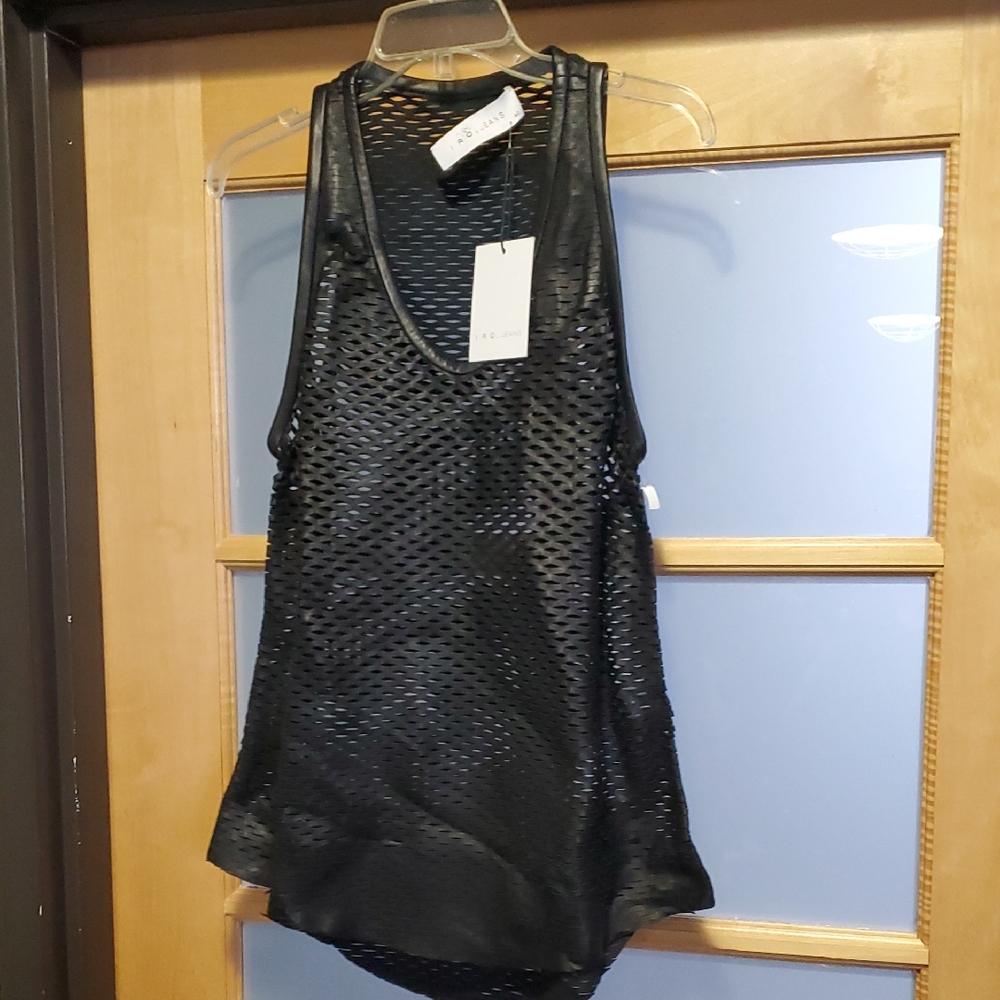 IRO Black Mesh Tank Top